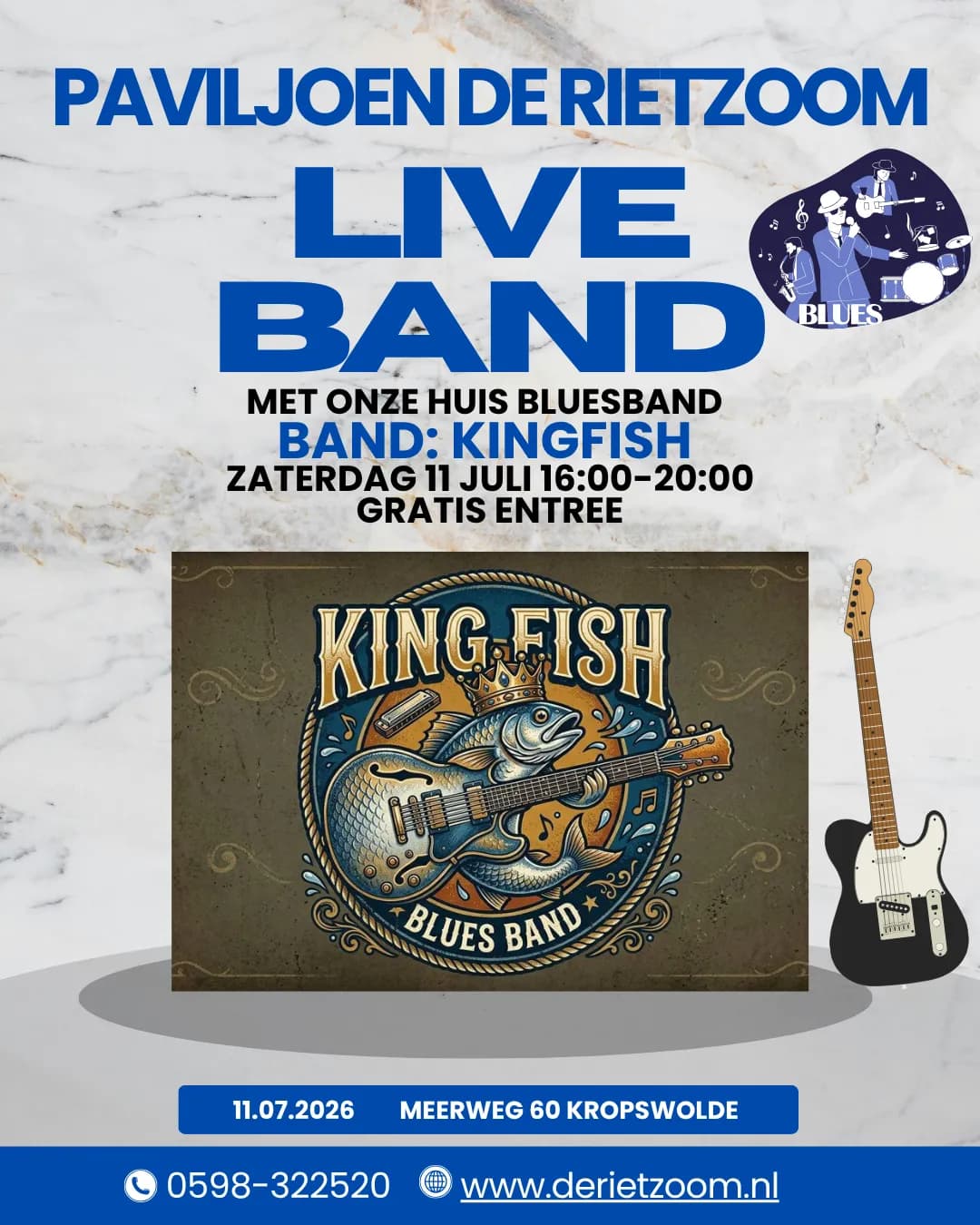 Foto van evenement Kingfish - Live Blues @ Paviljoen De Rietzoom